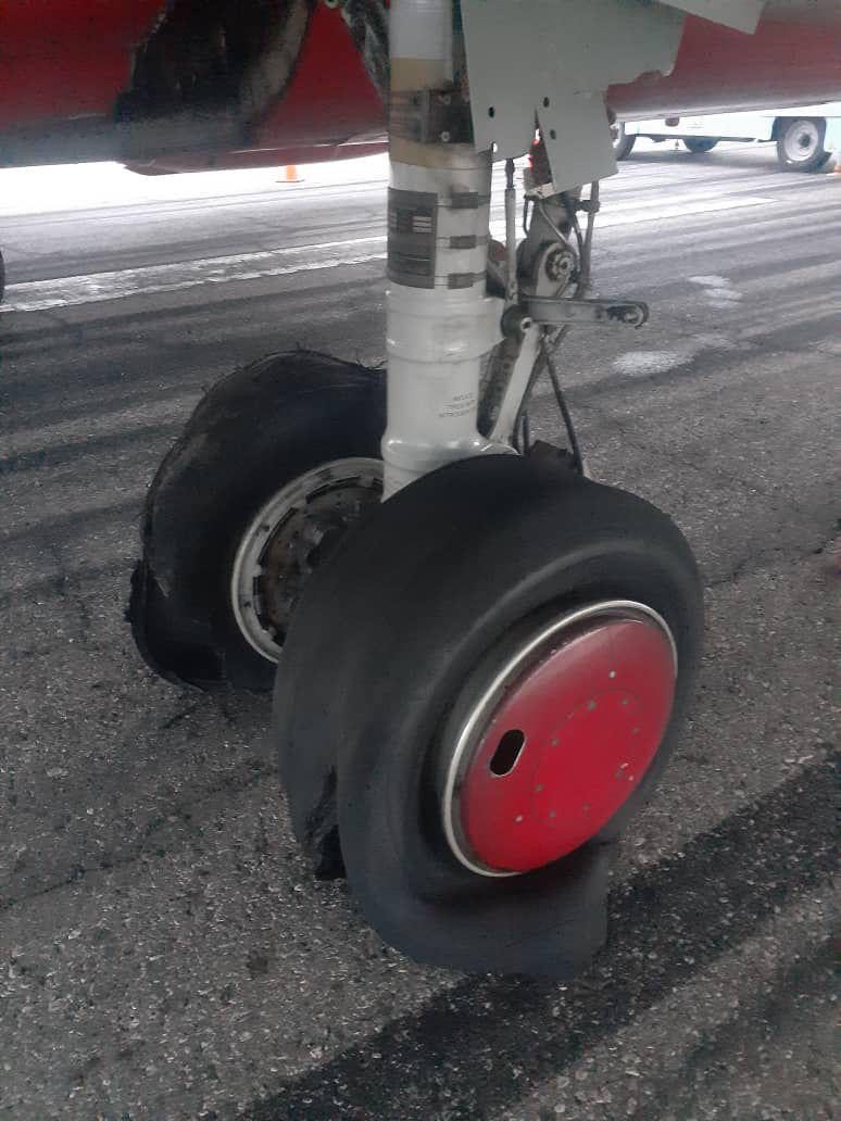 Max Air Aircraft Grounded After Rear Tyres Burst During Takeoff
